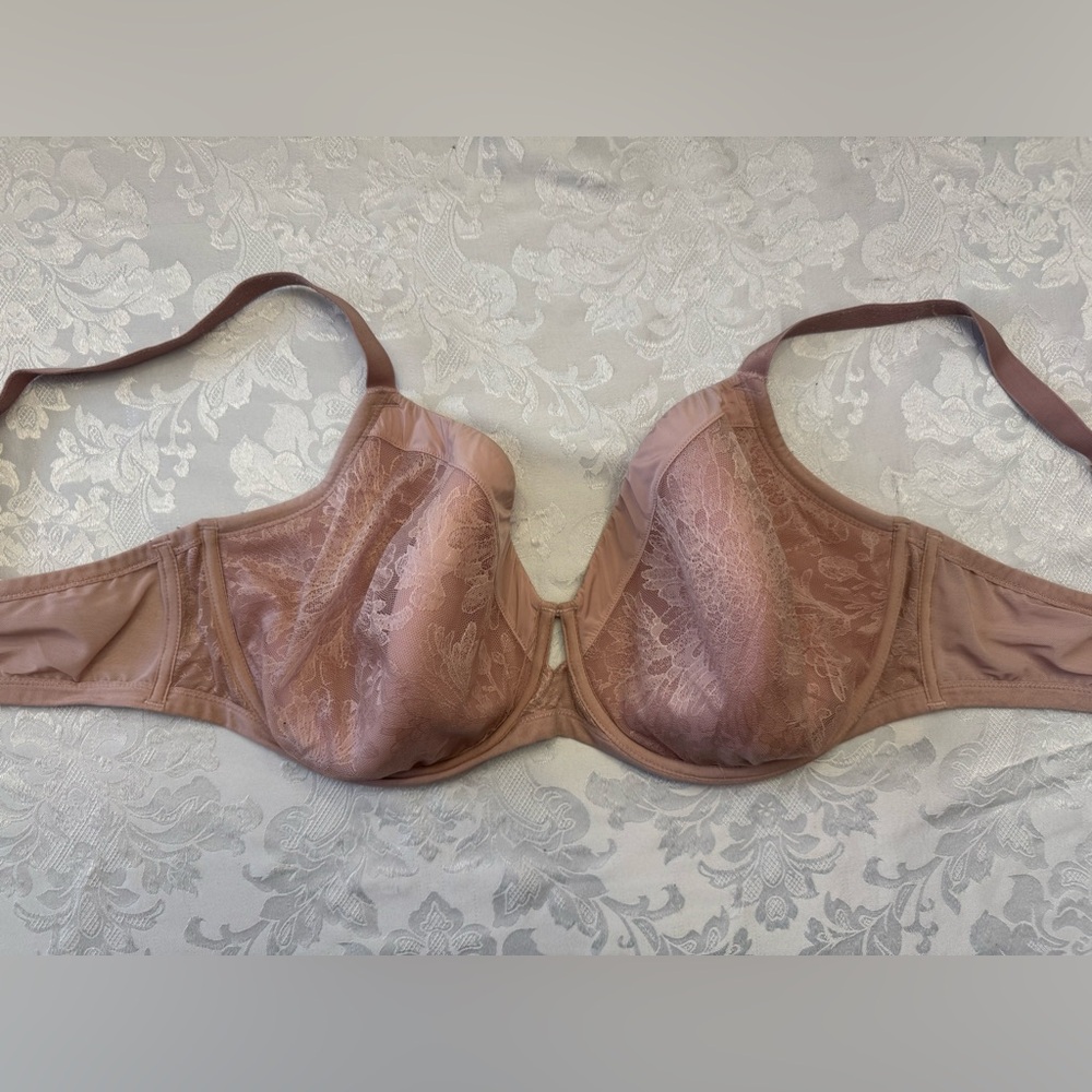 Soma Lightest Lift Perfect Coverage Bra 40G Lace Underwire Pink Lingerie